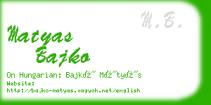 matyas bajko business card